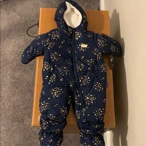 Baby Girl Pram Suit with snap-off booties